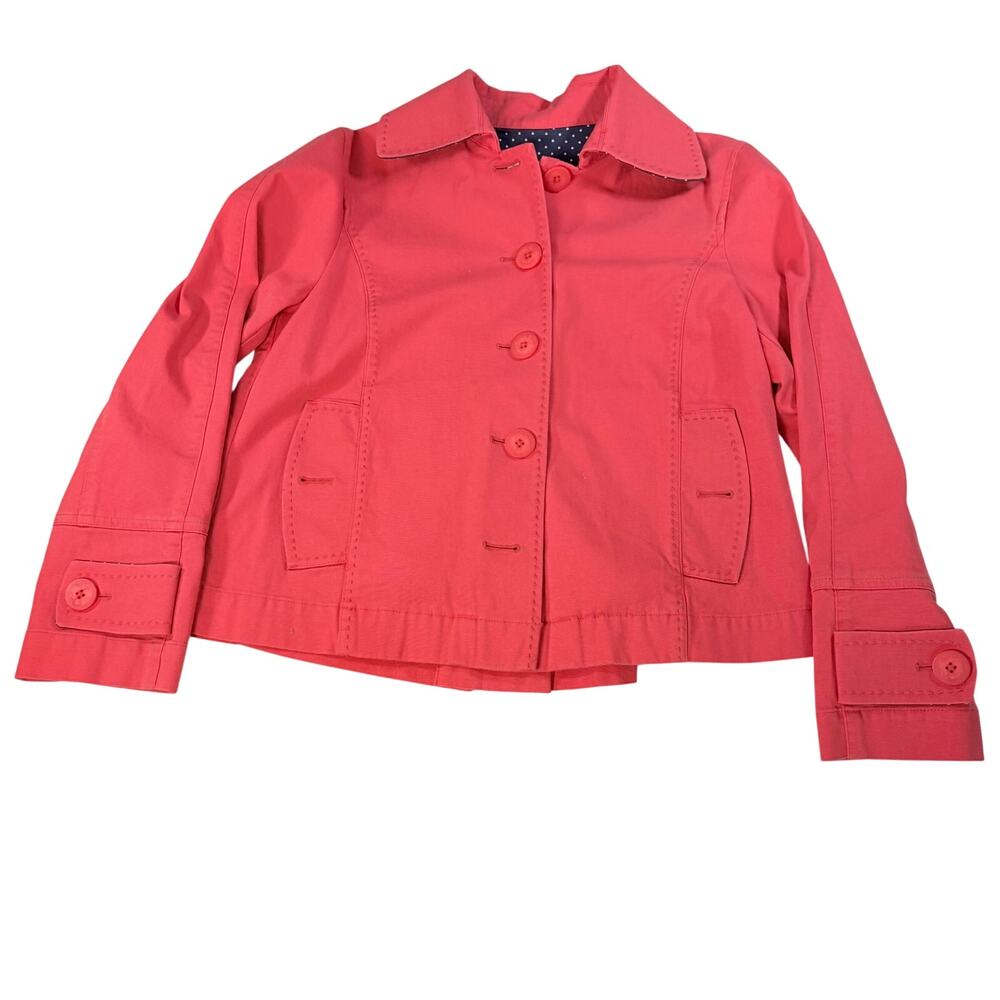 VTG LL Bean womens red button up cotton jacket. Size SP. nautical, preppy